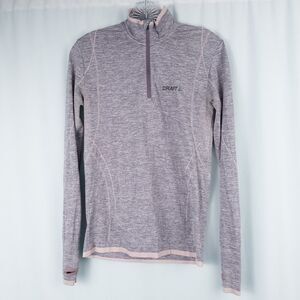 Craft Active Comfort 1/4 Zip Baselayer Top Womens Medium Purple Pink Running Ski